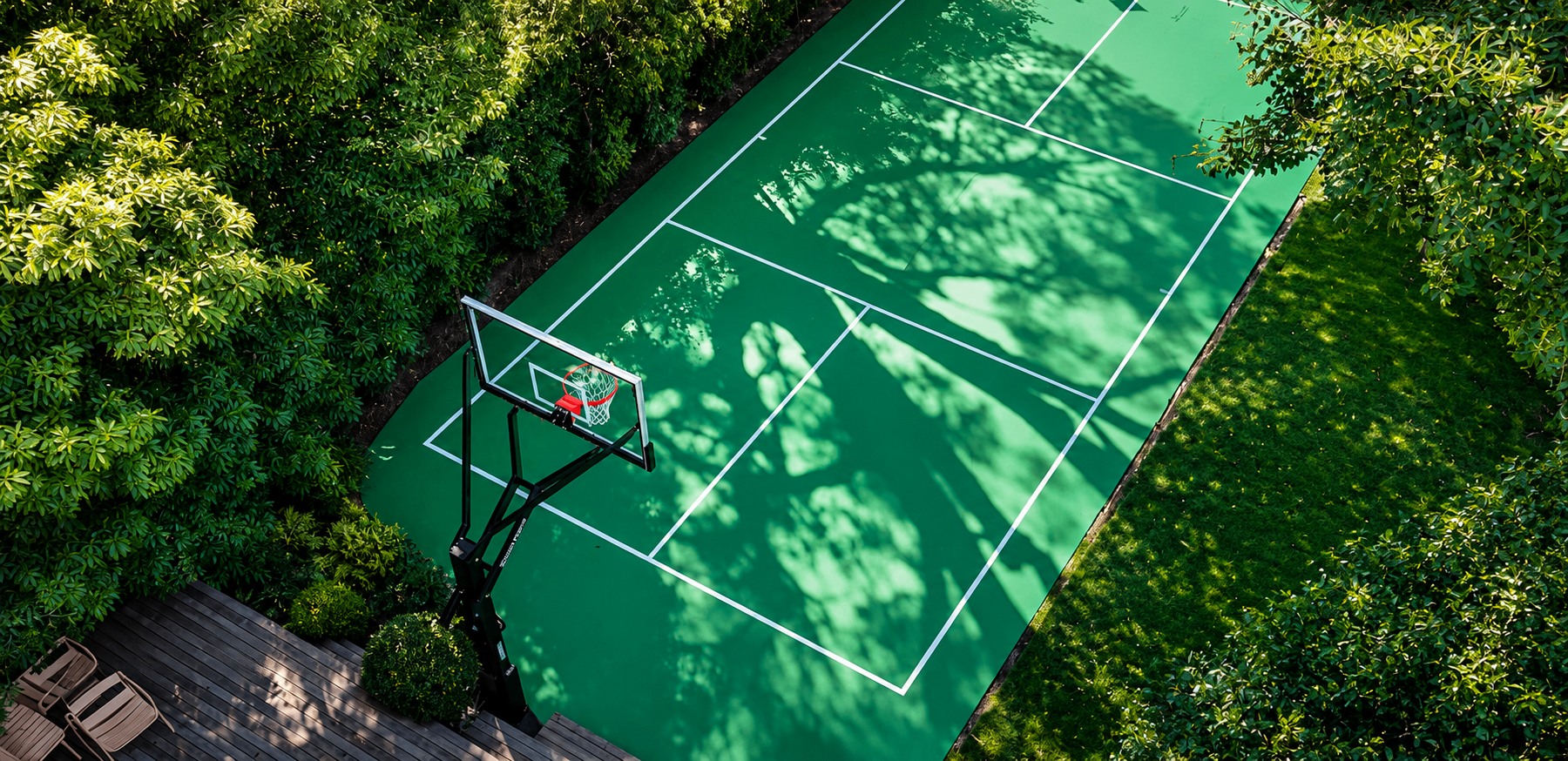 Backyard basketball and multi-sport court
